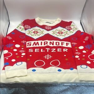 Smirnoff Seltzer Red Crewneck Ugly Christmas Sweater Small